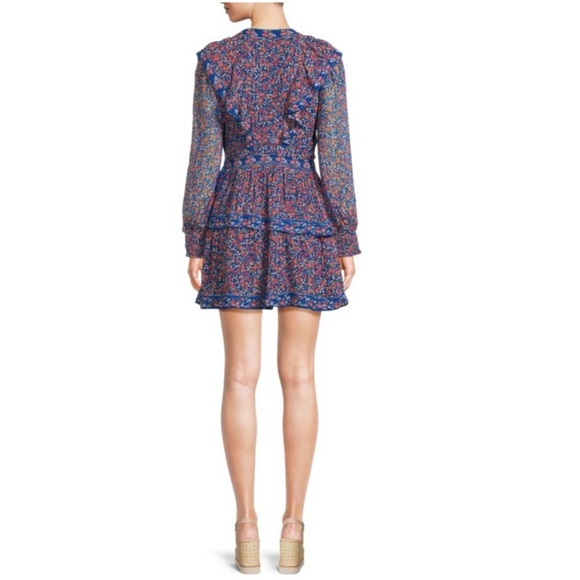 New SAYLOR Mamie Metallic Floral Ruffle Mini Dress XL - Picture 6 of 6